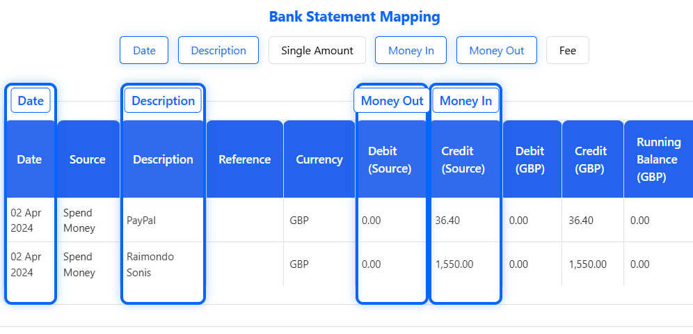 ReconcileIQ Column Mapping Modal